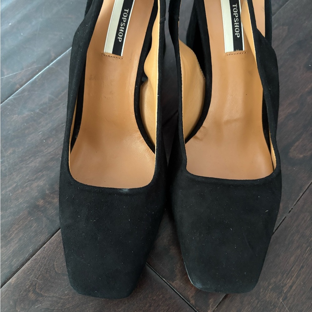 Topshop Black Suede Heels
